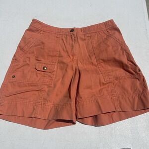 Jones New York Signature Stretch Sz 6 Orange‎ Shorts With Pockets
